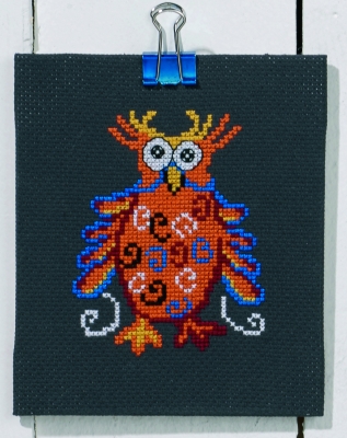 click here to view larger image of Pink Owl (counted cross stitch kit)