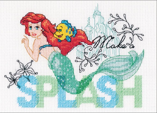 click here to view larger image of Make a Splash - Little Mermaid (counted cross stitch kit)