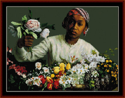 click here to view larger image of Young Woman with Flowers (chart)