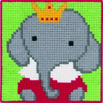 click here to view larger image of Elephant - Childrens Kit (counted canvas kit)