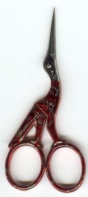 click here to view larger image of Premax 3.5in Stork Embroidery Scissors (Red Colors) (accessory)