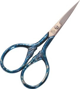 click here to view larger image of Premax 3.5in Blue Marbelized Embroidery Scissors (accessory)