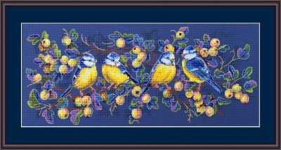 click here to view larger image of Titmice (counted cross stitch kit)
