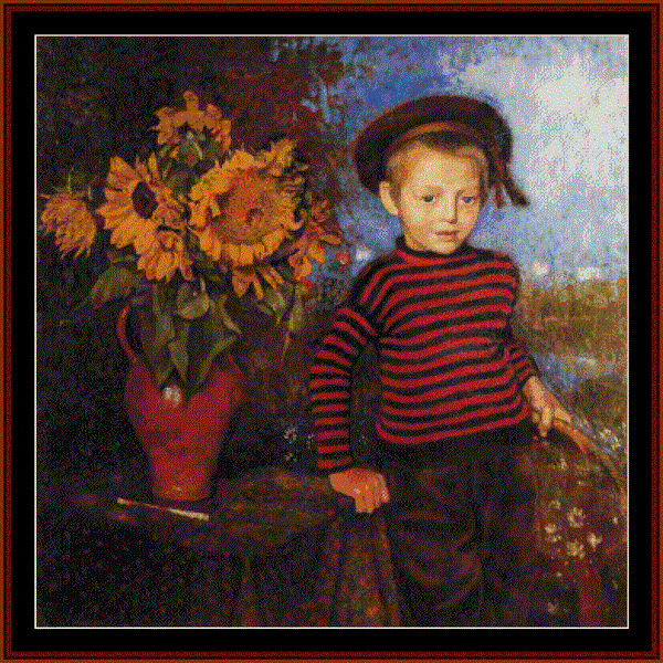 click here to view larger image of Boy with Sunflowers (chart)