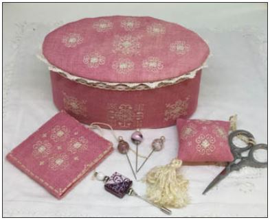 click here to view larger image of Ca'Rosada - Pink Sewing Box and Lace (chart)
