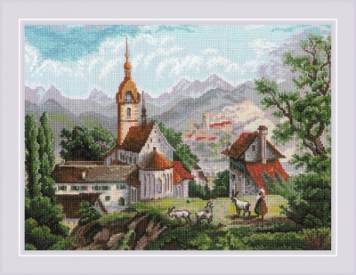 click here to view larger image of Monastery Shonenvert after engravings of the XIX century (counted cross stitch kit)
