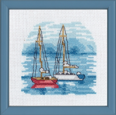 click here to view larger image of Red Boats (counted cross stitch kit)