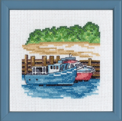 click here to view larger image of Blue Boats (counted cross stitch kit)