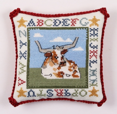 click here to view larger image of Longhorn Pin Pillow (counted cross stitch kit)