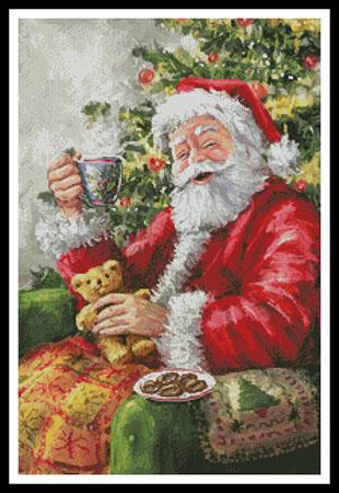click here to view larger image of Santa with Cuppa (chart)