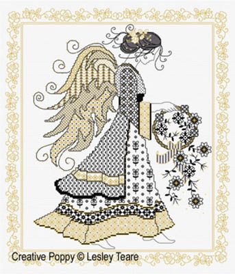 click here to view larger image of Blackwork Angel (chart)