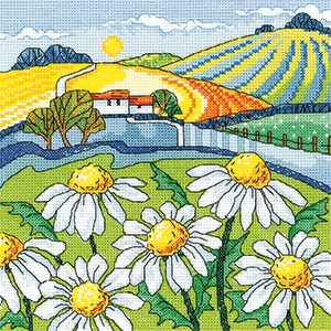 click here to view larger image of Daisy Landscape - 27ct  (counted cross stitch kit)