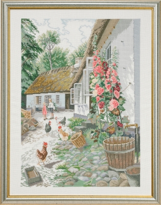 click here to view larger image of Hollyhocks (Aida) (counted cross stitch kit)