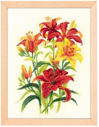 click here to view larger image of Tiger Lilies (counted cross stitch kit)