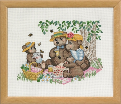 click here to view larger image of Happy Friends Picnic (counted cross stitch kit)