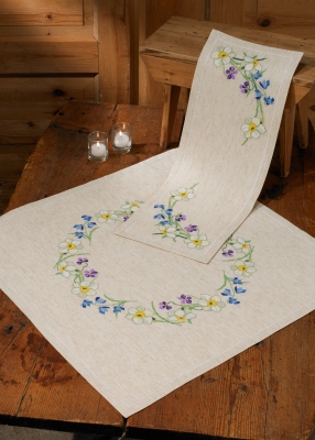 click here to view larger image of Springflowers - Table Topper (bottom) (counted cross stitch kit)