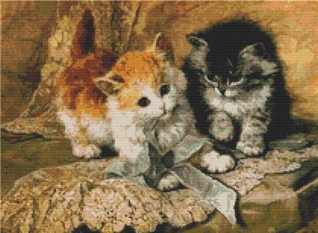 click here to view larger image of Kittens and Bows (Henriette Ronner Knip) (chart)
