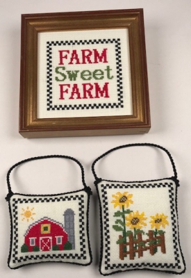 click here to view larger image of Farm Ornament Set (3 designs) (counted cross stitch kit)