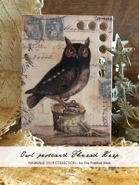 click here to view larger image of Owl Postcard Thread Keep (Storage and Craft Organisers)