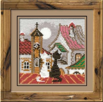 click here to view larger image of City & Cats Spring (counted cross stitch kit)