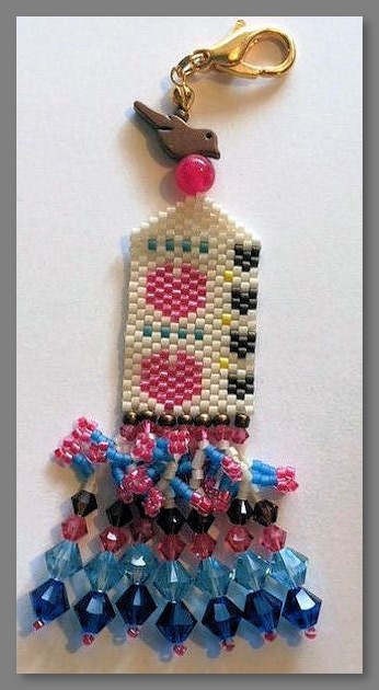 click here to view larger image of Birds Hearts Fob (bead kit)