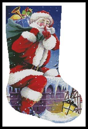 click here to view larger image of Santas Here Stocking (right) (chart)