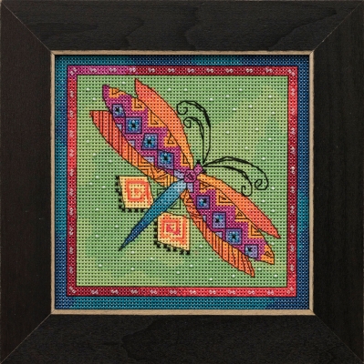 click here to view larger image of Dragonfly Lime (counted cross stitch kit)