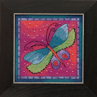 click here to view larger image of Dragonfly Fushia (counted cross stitch kit)