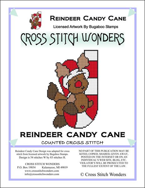 click here to view larger image of Reindeer Candy Cane (chart)