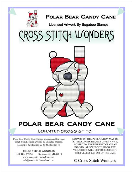 click here to view larger image of Polar Bear Candy Cane (chart)
