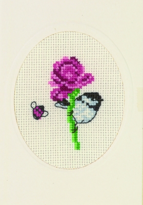 click here to view larger image of Rose - Flower Card (counted cross stitch kit)