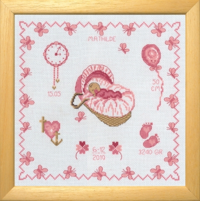 click here to view larger image of Mathilde - Birth Announcement (counted cross stitch kit)