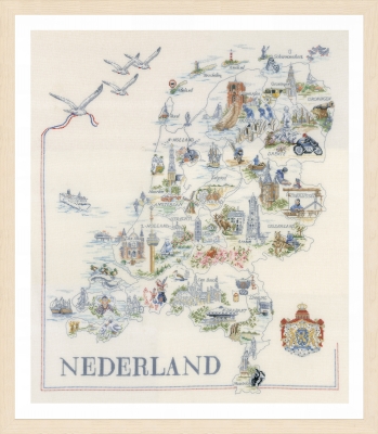 click here to view larger image of Map of Holland (counted cross stitch kit)