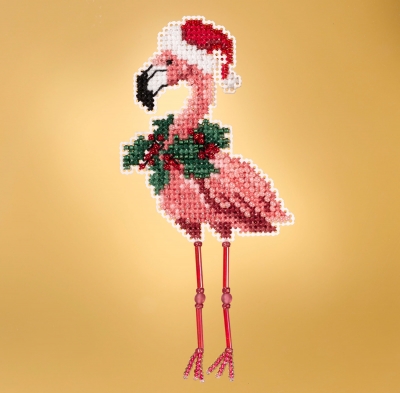 click here to view larger image of Holiday Flamingo (counted cross stitch kit)