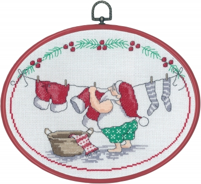 click here to view larger image of Elf Washing (counted cross stitch kit)