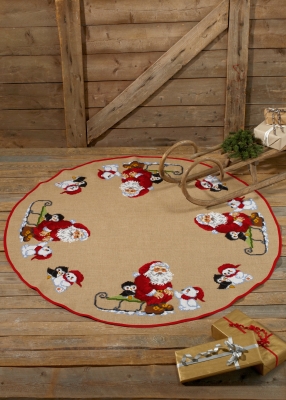 click here to view larger image of Santa North Pole Tree Skirt (counted cross stitch kit)