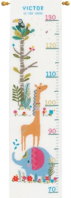 click here to view larger image of Jungle Animal Fun - Growth Chart (counted cross stitch kit)