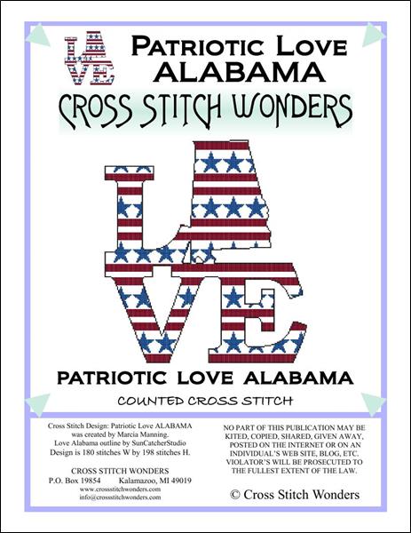 click here to view larger image of Patriotic Love Map - Alabama (chart)