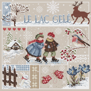 click here to view larger image of Le Lac Gelé KIT - Linen (counted cross stitch kit)