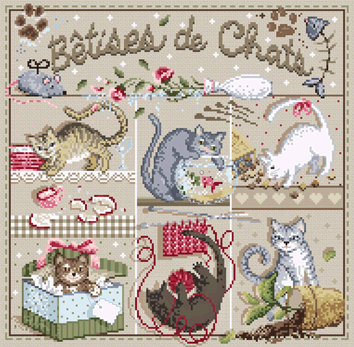 click here to view larger image of Bêtises de Chats (counted cross stitch kit)