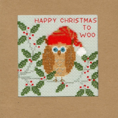 click here to view larger image of Xmas Owl - Christmas Card  (counted cross stitch kit)