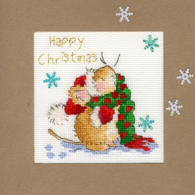 click here to view larger image of Counting Snowflakes - Christmas Card  (counted cross stitch kit)
