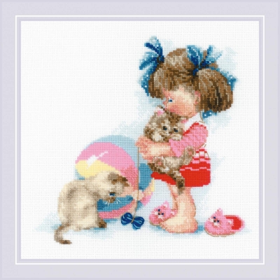 click here to view larger image of Kathys Kittens (counted cross stitch kit)