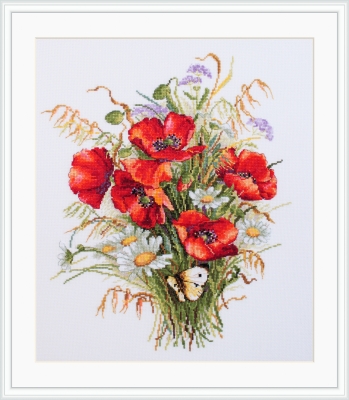 click here to view larger image of Poppies and Oats (counted cross stitch kit)