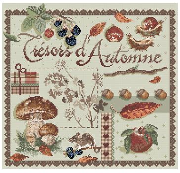 click here to view larger image of Tresors d'Automne (KIT) Linen (counted cross stitch kit)