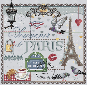 click here to view larger image of Souvenir de Paris KIT - Aida (counted cross stitch kit)
