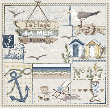 click here to view larger image of La Plage à 200m KIT - Aida (counted cross stitch kit)
