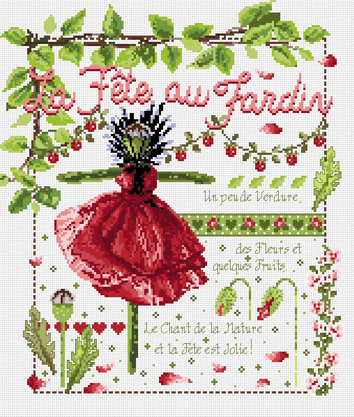 click here to view larger image of La Fête au Jardin KIT -Aida (counted cross stitch kit)
