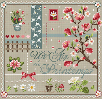 click here to view larger image of Un Air de Printemps KIT - Aida (counted cross stitch kit)
