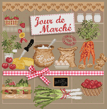 click here to view larger image of Jour de Marché KIT - Aida (counted cross stitch kit)